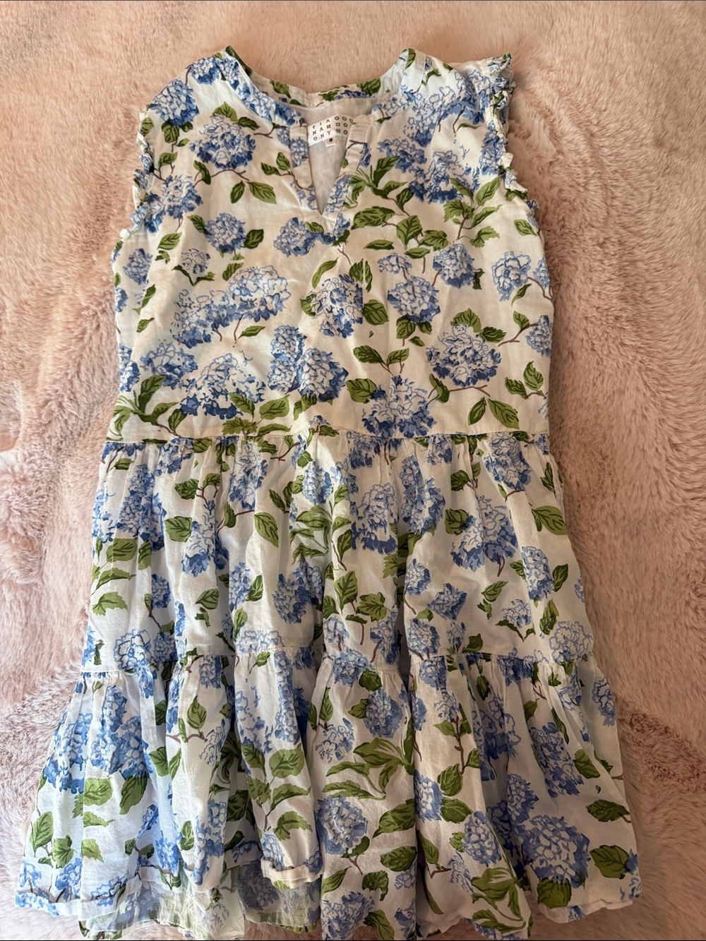 Tiana NYC Blue Floral Ruffle Sleeve Mini Dress